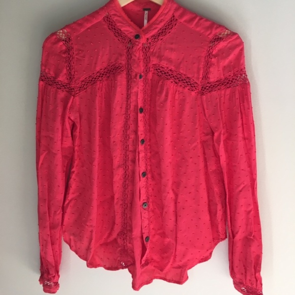 Free People Swiss dot blouse XS